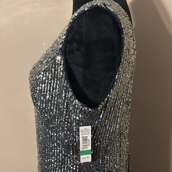 sequins silver and navy blue dress - Picture 7 of 7